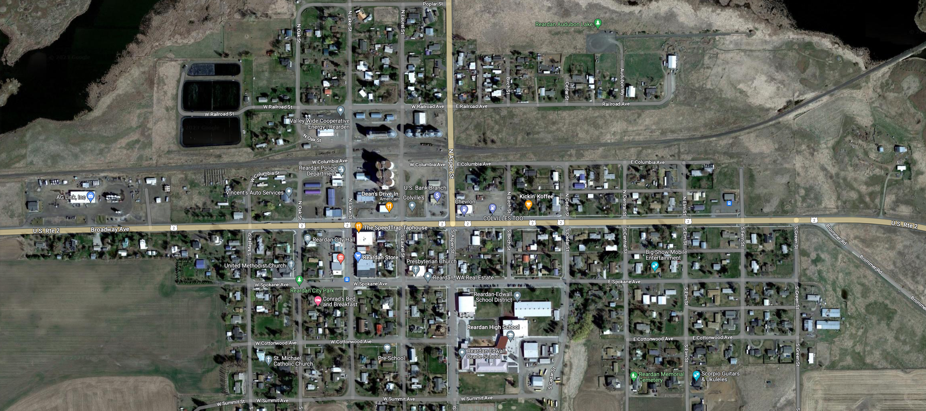 Satellite Map of Reardan